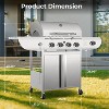 R.W.FLAME 4-Burner Propane Gas Grill with Side Burner, 42,000 BTU Stainless Steel BBQ Grill for Outdoor Cooking, with Cast Iron Grates, Baking Pan - 3 of 4