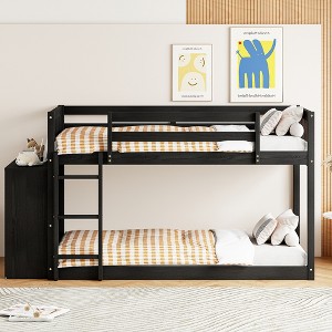 NicBex Twin Size Bunk Bed Loft Bed Pine Bed Frame with 4 Drawers and 3 Shelves, Ladder and Full Length Guardrail, No Box Spring Required - 1 of 4