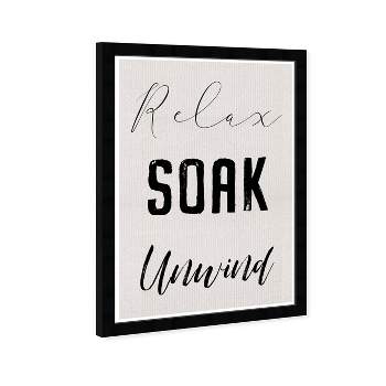 13" x 19" Relax and Unwind Motivational Quotes Framed Wall Art Gray - Wynwood Studio