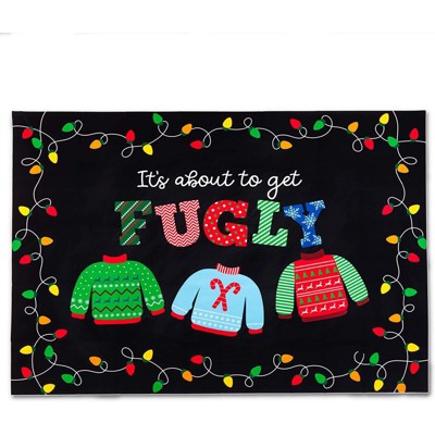 Sparkle and Bash Ugly Sweater Booth Backdrop, Photography Background for Christmas, Holiday Season Party Decorations