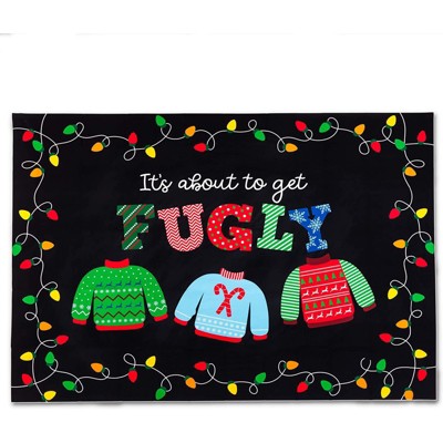 Sparkle and Bash Ugly Sweater Booth Backdrop, Photography Background for Christmas, Holiday Season Party Decorations