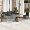 vidaXL 7 Piece Patio Sofa Set with Cushions - Gray With Table - 2 of 4