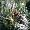 Sullivans Artificial 24" Flocked LED Pine Christmas Wreath with Pinecones, Green, Indoor Christmas Decor - 2 of 4