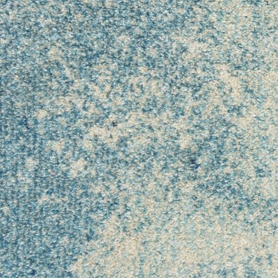 Handmade Rectangular Navy and Light Blue Geometric Synthetic Rug 9' x 12'