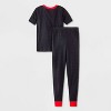 Boys' Spider-Man: Miles Morales 4pc Uniform Tight Fit Short Sleeve Cotton Pajama Set - Navy Blue/Black - 2 of 4