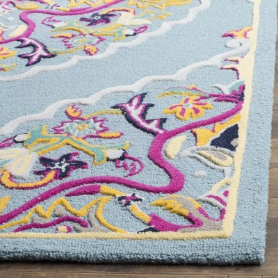Handmade Light Blue Multi Wool Tufted Area Rug 8'9" x 12'