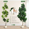Garvee 4/5/6/7FT Fiddle Leaf Fig Tree Artificial with Leaves - Realistic Faux Ficus Lyrata Trees in Grey Planter Pot, Indoor Fake Floor Plants - 3 of 4