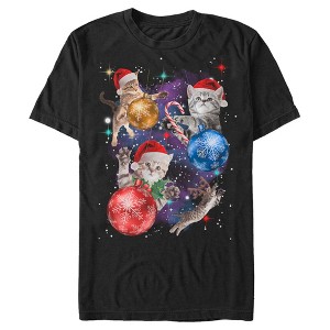 Men's Lost Gods Xmas Cats in Space T-Shirt - 1 of 4