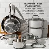 T-fal Pro Tri-Ply Stainless Steel, 13 Piece Cookware Set, Silver - 3 of 4