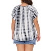 Agnes Orinda Women's Plus Size Tie V Neck Ruffle Short Sleeve Tie Dye Casual Blouse - 4 of 4