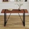 NicBex Dining Room Table for 4 Industrial Long Dining Table Counter Height Table with Metal Legs and Faux Marble for Dining Rooms - 3 of 4