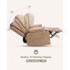 Manual Recliner Chair, Wide 68cm Seat PU Leather Reclining Sofa Chair, Modern Khaki Comfy Armchair for Bedroom or Living Room - 4 of 4