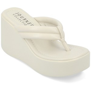Journee Collection Womens Shareene Slip On Platform Wedge Sandals - 1 of 4