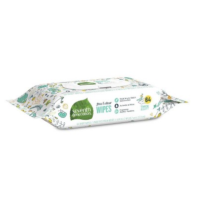 Seventh Generation Free & Clear Baby Wipes with Flip-Top Dispenser - 64ct