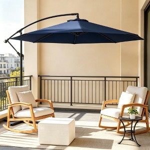 crank cantilever patio umbrella with base 10FT Cantilever Patio Umbrella with Offset Design, Outdoor Shade Canopy  with Tilt and Crank for Backyard, Patio and Pool Areas : Target