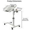 Wheeled Side Table, Computer Desk, Height and Tilt Adjustable, Mobile Standing Desk, Edge Protection, For Hospital Beds and Nursing Beds - 2 of 4