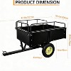 750LBS Heavy Duty ATV Trailer Tow Behind Steel Dump Cart, 15 Cu. Ft Garden Utility Trailer with Removable Sides & Rear Hitch - 4 of 4