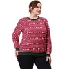 Agnes Orinda Women's Plus Size Contrast Color Long Sleeve Pullover Sweatshirts - 3 of 4
