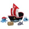 Manhattan Toy Neoprene Pirate Ship 5 Piece Floating Spill n Fill Bath Toy with Quick Dry Sponges and Squirt Toy - image 2 of 4