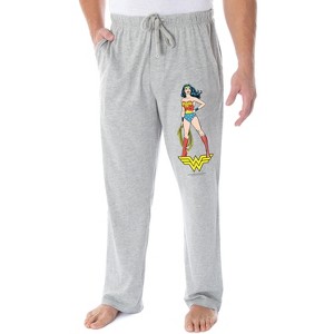 DC Comics Adult Vintage Wonder Woman Character Loungewear Pajama Pants Heather Grey - 1 of 3
