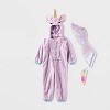 Toddler Unicorn Adaptive Halloween Costume Jumpsuit - Hyde and EEK! Boutique™ Purple - 2 of 4