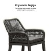PURPLE LEAF Outdoor Rattan Bar Stools Set of 2 Modern Boho Aluminum Patio Bar Height Chair with Cushion for Garden Outdoor and Indoor - 3 of 4
