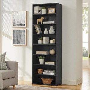 SEVOBAL Decorative Bookshelf 8 Layer Adjustable CD DVD Storage Cabinet with Detachable Design, Black, 23.62"*11.8"*71" - 1 of 4