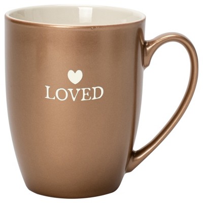 Elanze Designs Loved Bronze 10 ounce New Bone China Coffee Cup Mug