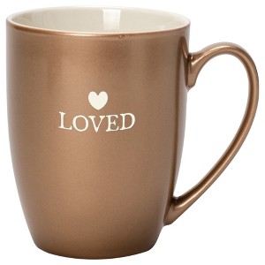 Elanze Designs Loved Bronze 10 ounce New Bone China Coffee Cup Mug - 1 of 4