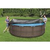 Bestway Flowclear 12 Foot Round Pool Cover with Drain Holes and Drawstring Closure Type for Above Ground Pools and Outdoor Use, Black - 3 of 4