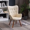 Sapphtopaz 1pc Contemporary Accent Chair Upholstered Silky Velvet Tufted Button Back Lounge Chair, Living Room Chair Cozy Armchair - 4 of 4