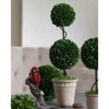 NicBex Double Sphere Boxwood Topiary in Cream Pot, Metal Frame Faux Plant for French Country Home Decor, Two-Tiered Design, Green - 2 of 4
