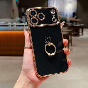 HTUTWOO for iPhone 17 Case, Electroplated Shockproof Lightweight Phone Protective Cover with Ring Stand for Girls Women - 1 of 4