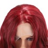 Unique Bargains Women's Halloween Long Body Wave Lace Front Wigs with Wig Cap 26" Wine Red 1 Pc - image 4 of 4