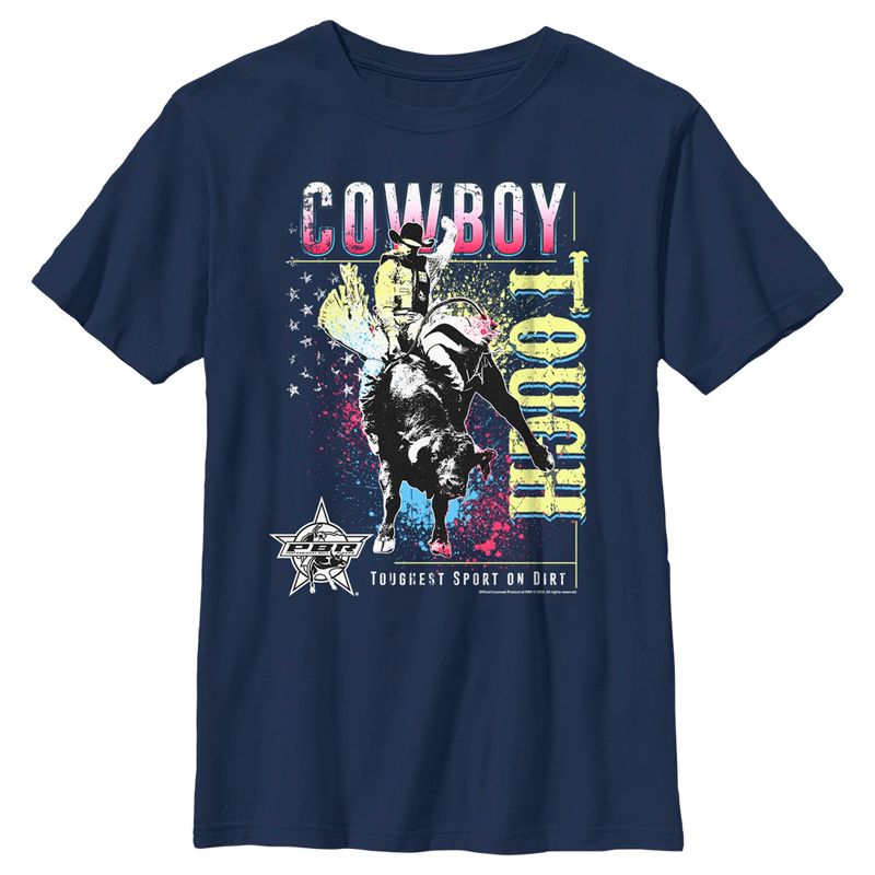 Boy's Professional Bull Riders Cowboy Tough Colorful T-Shirt, 1 of 5