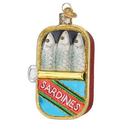 Old World Christmas 3.75 In Can Of Sardines Ornament Fish Sandwich Anchovy Tree Ornaments