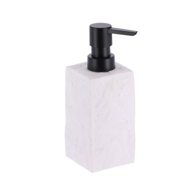 White Stone Effect Resin Hand Soap and Lotion Dispenser