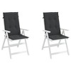 vidaXL Garden Highback Chair Cushions 2 pcs Black 47.2 in.x19.7 in.x1.2 in. Fabric - 3 of 4