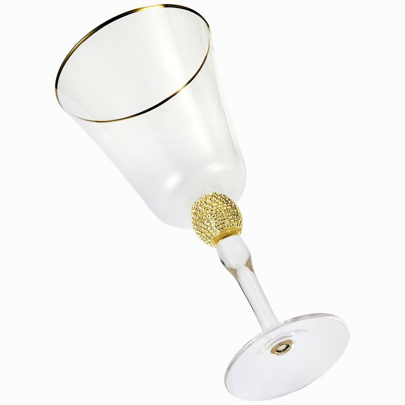 Berkware Luxurious Sparkling Studded Wine Goblet with Elegant Rim Design - 14.7oz, 3 of 12