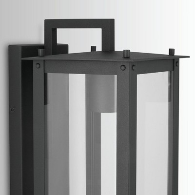 Hunt 7W Dimmable Black Solar Sconce with Clear Glass