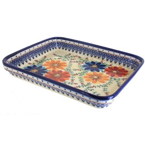 Blue Rose Polish Pottery 150 Vena Medium Rectangular Baker - 1 of 1