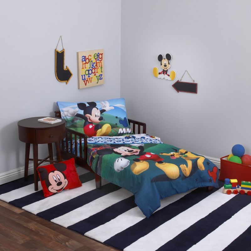 Disney Mickey Mouse Playhouse 4 Piece Toddler Bed Set, 1 of 7