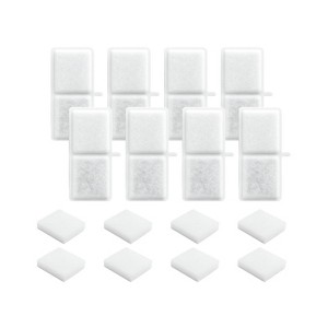 Nispira Cat Water Fountain Filters Compatible with Kastty 108oz/3.2L Battery Operated Pet Fountain, Replacement Filters, 8 Pack - 1 of 4