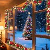 6 ft Christmas Garland with Lights,Pre-Lit Artificial Pine Garland with Berries & Balls - 3 of 4