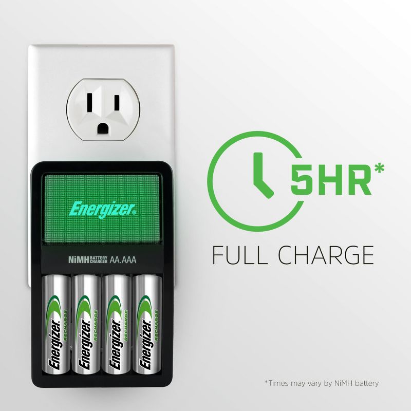 Energizer Recharge Value Charger for NiMH Rechargeable AA and AAA Batteries, 4 of 9