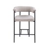 Meridian Furniture,Malin Taupe Linen Textured Fabric Counter Stool, Set of 2 - 2 of 4