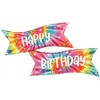 LoonBalloon 49 Inch Tie-Dye Banner Birthday Balloon with 4 latex balloons- Festive & Colorful - 2 of 3