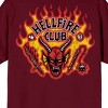 Stranger Things Hellfire Club Fiery Logo Adult Maroon Crew Neck Short Sleeve T-shirt - 4 of 4