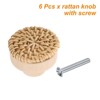 Unique Bargains Rattan Wood Handmade Dresser Cabinet Knobs with Screws - 3 of 4