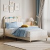 Bed Frame with Storage Headboard, Velvet Upholstered Platform Bedframe for Kids,Wooden Slats, Easy Assembly, No Box Spring Needed - 3 of 4
